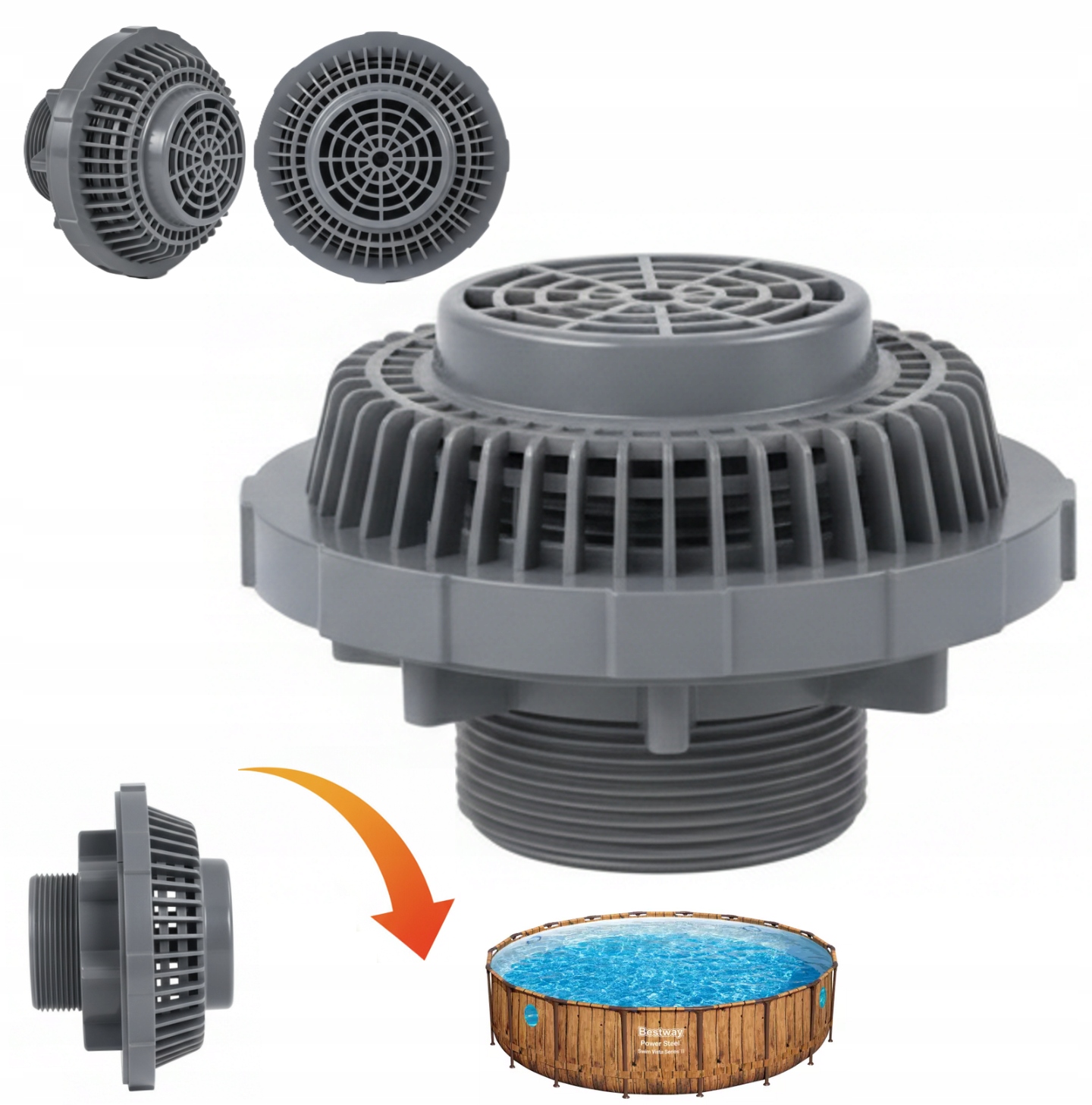 Ochranný kryt odtokového sítka na otvor do bazénu Bestway 56977