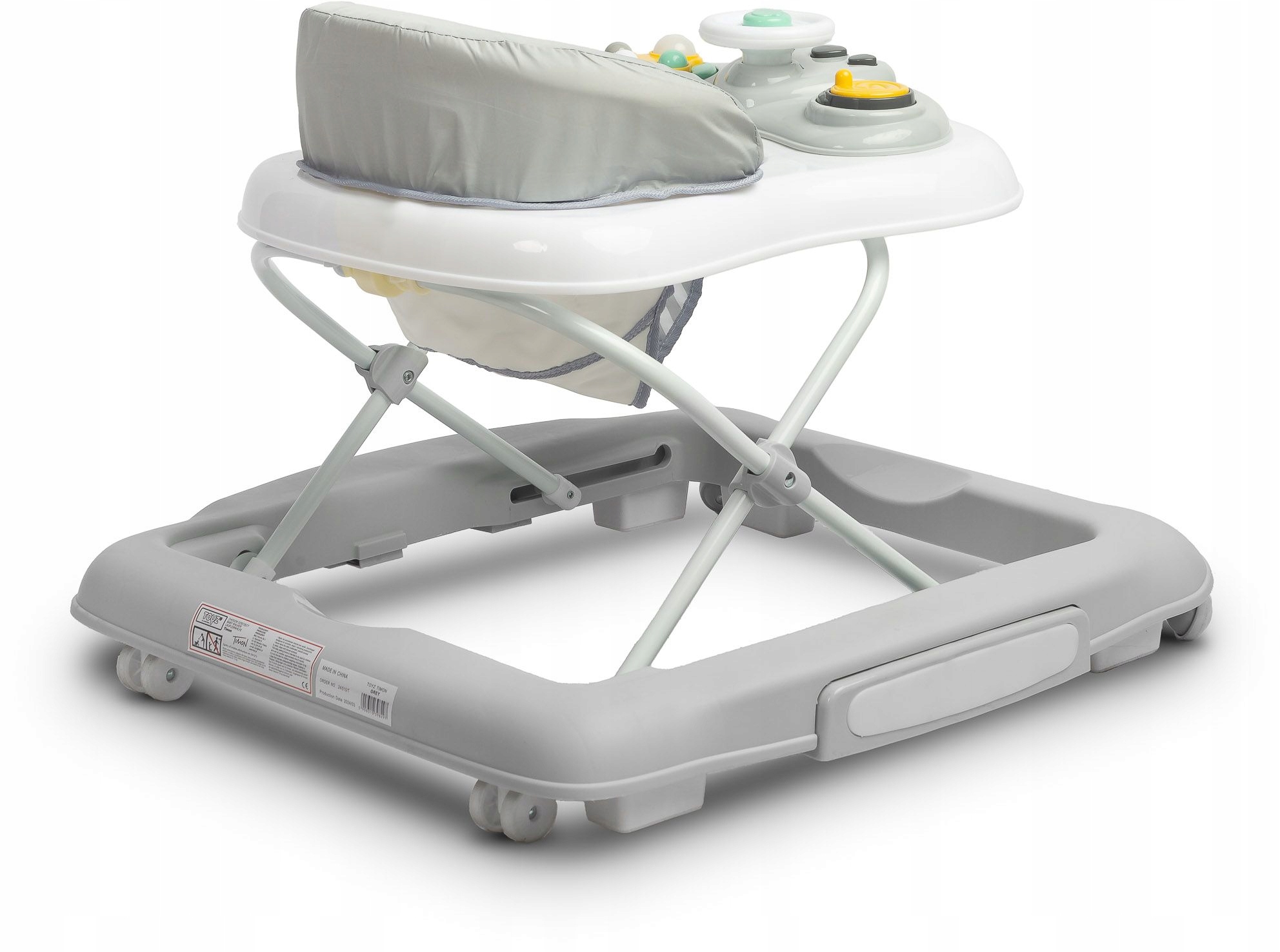 INTERAKTYWNY CHODZIK PCHACZ REGULACJA TOYZ TIMON JEŹDZIK 2 w 1 Kolor dominujący odcienie szarości i srebra