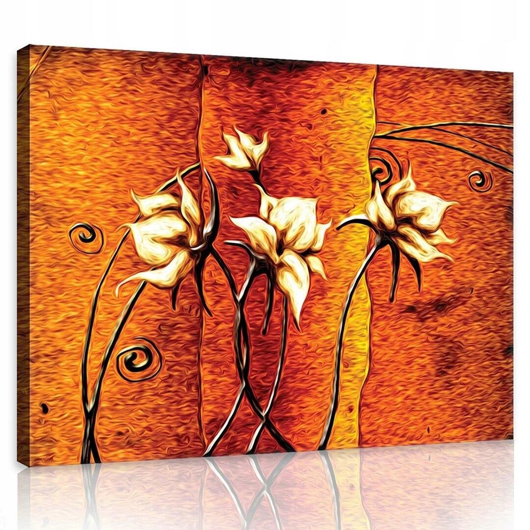 Obraz 80x60 Abstraktní květiny do moderního obývacího pokoje s energií barev