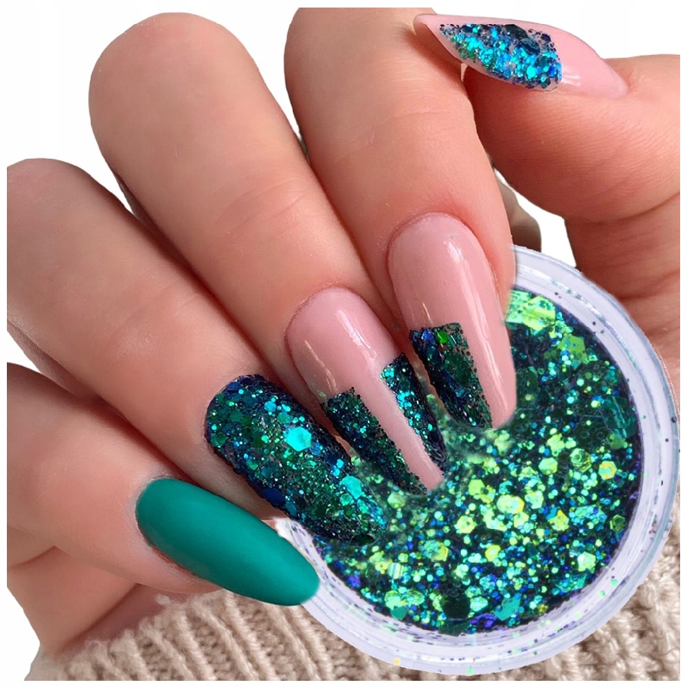

Pyłek do paznokci Glitter Bomb Green Effect Nr 05
