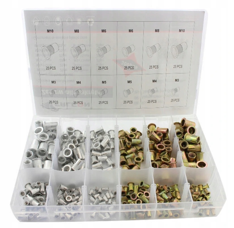 

Zestaw Nitonakrętek M3-M10 MIX 300SZT Nitonakrętka