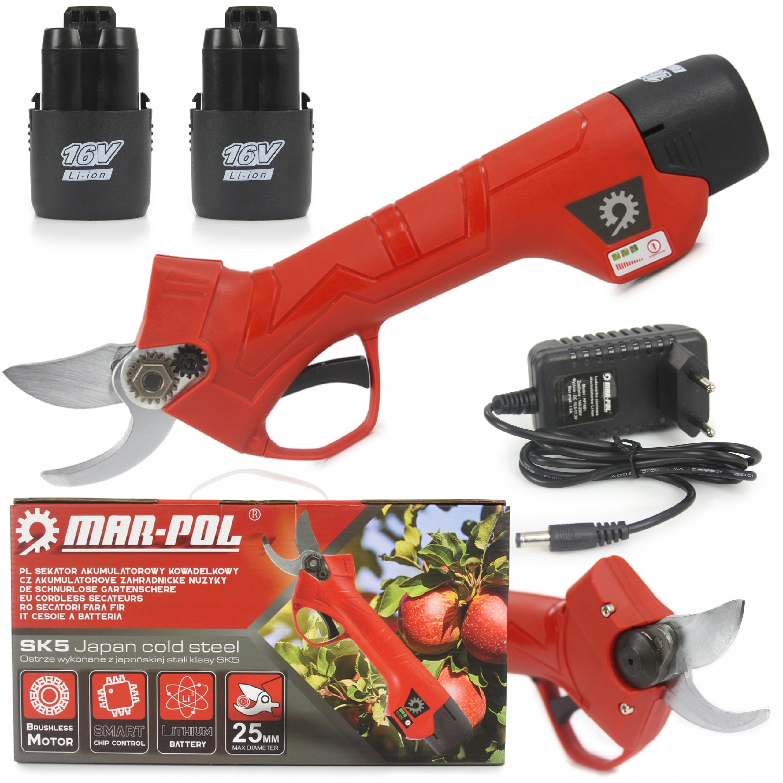 Záhradné Akumulátorové Nožnice Kovádlové Elektrické Záhradné Nožnice 2X Batéria