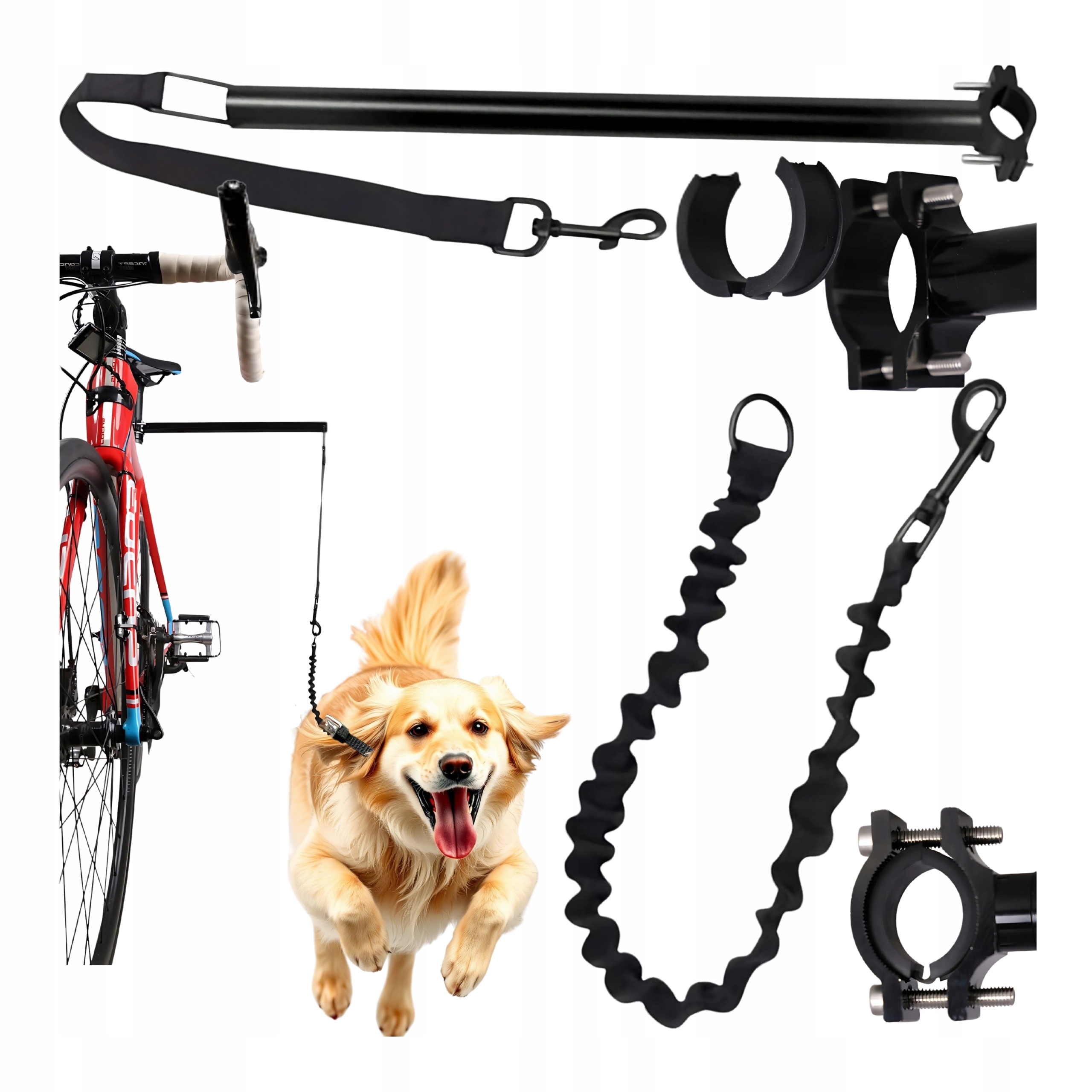 Levně Vodítko pro Psa Flexi Cyklistická cyklistická tyč Výložník pro kolo Odpružení