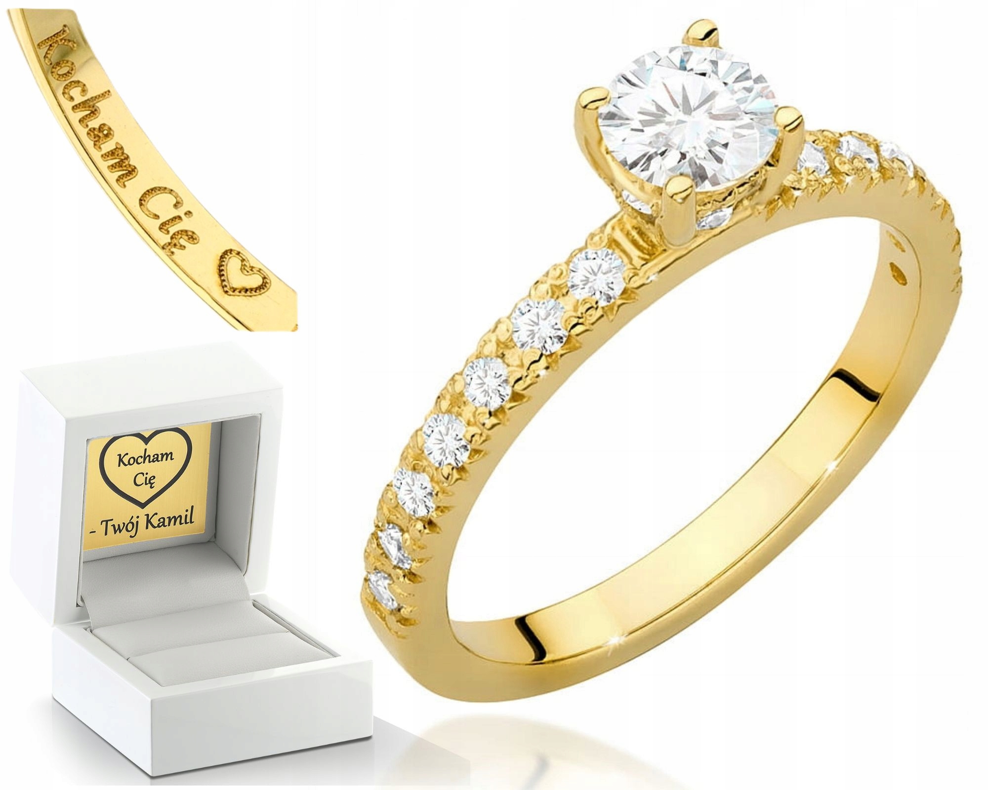 Zlatý Prstýnek S Diamanty 585 Gravírování Bonus