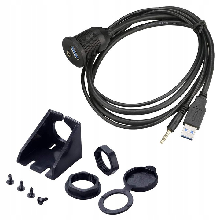 Przedłużacz x2 3 m USB 3.0 3A AUX mini jack 3,5 mm Kod producenta P3MU30MJ