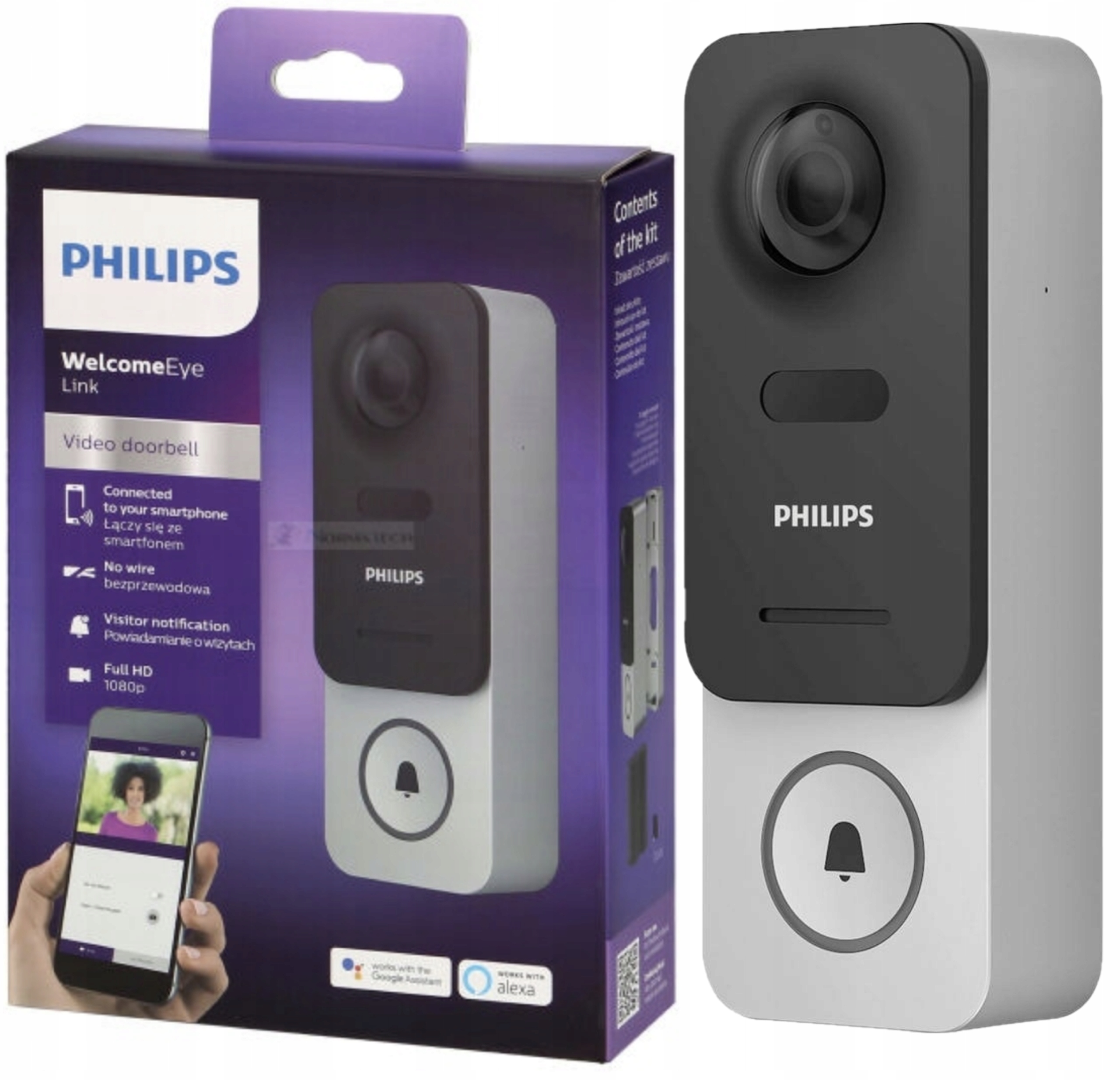 Bezdrôtový Videovrátnik Zvonček Philips Welcomeeye Link Full Hd