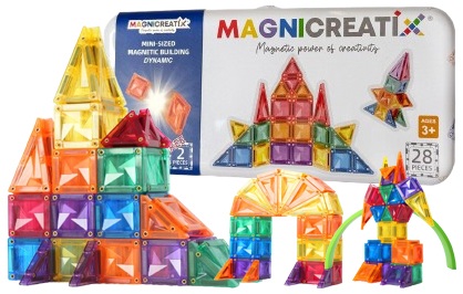 Magnicreatix Klocki Magnetyczne Zestaw Konstrukcyjny Podróżny Travel 28+2EL