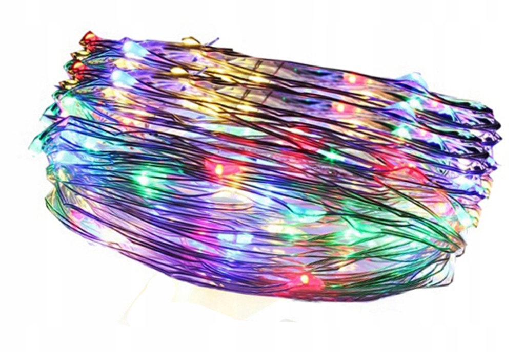 

Lampki Druciki 100 Mikro Led Baterie Multikolor