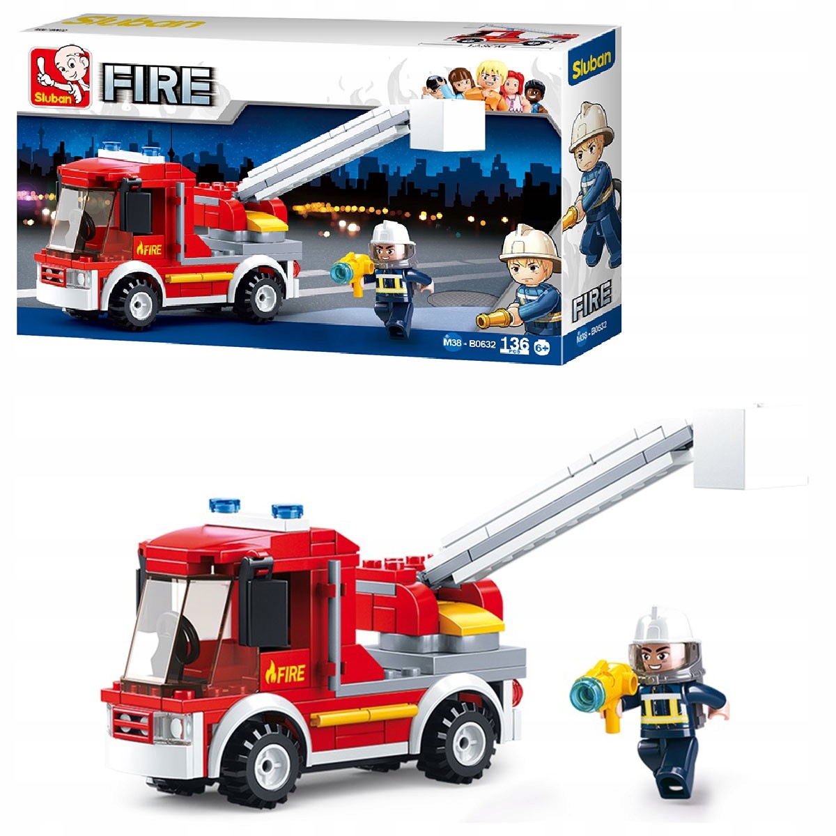 

988335 Klocki Sluban Straż Pożarna 136 Elementy