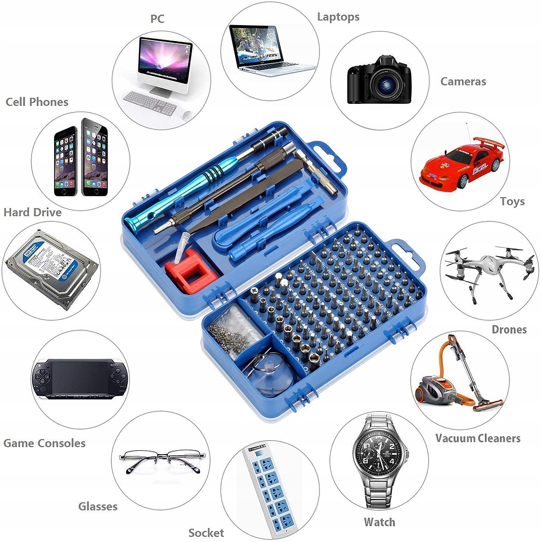 ZESTAW ŚRUBOKRĘTÓW PRECYZYJNYCH BITÓW RT0117 DO TELEFONÓW TABLETÓW 110w1 Stan opakowania oryginalne