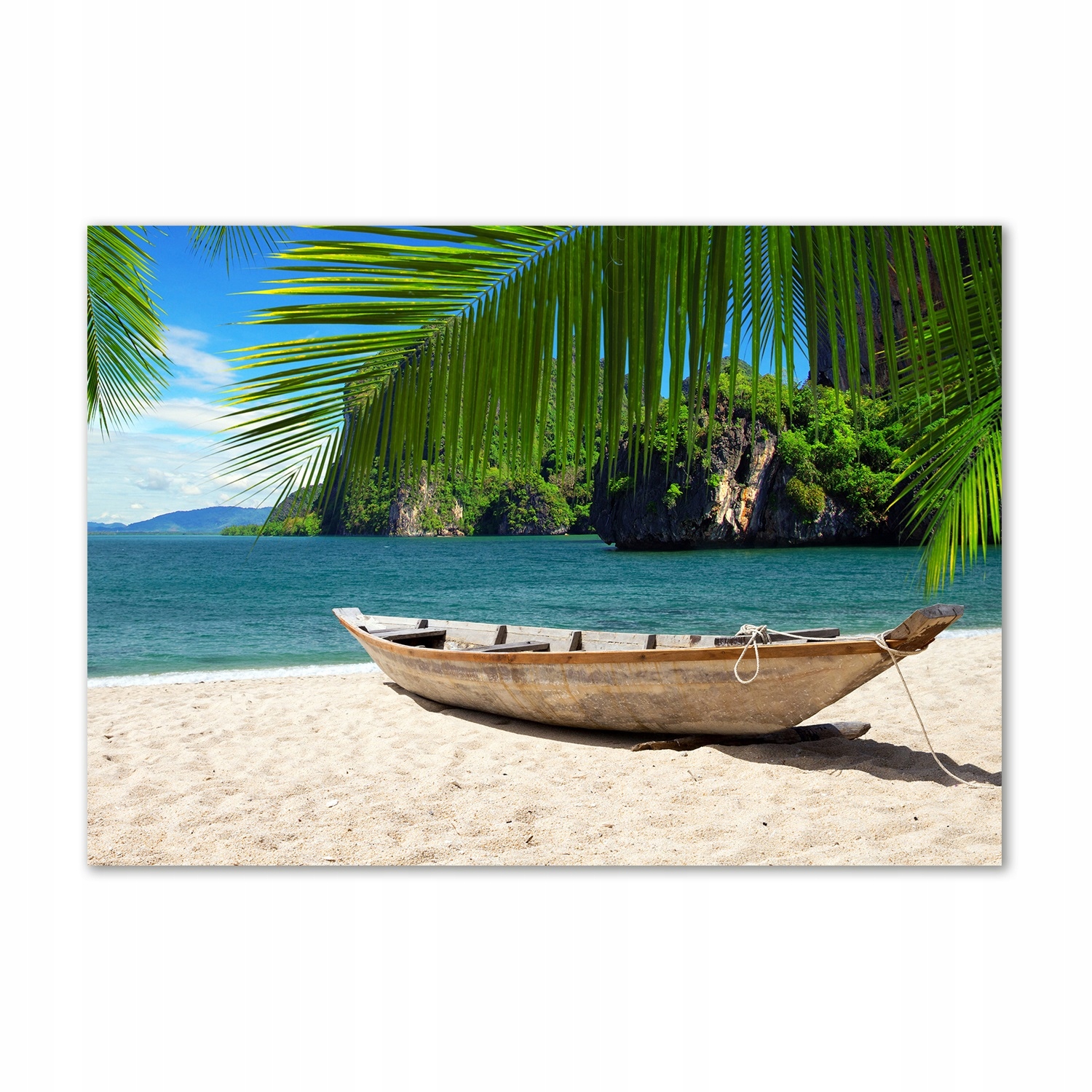 

Foto obraz szkło hartowane Łódka na plaży 100x70