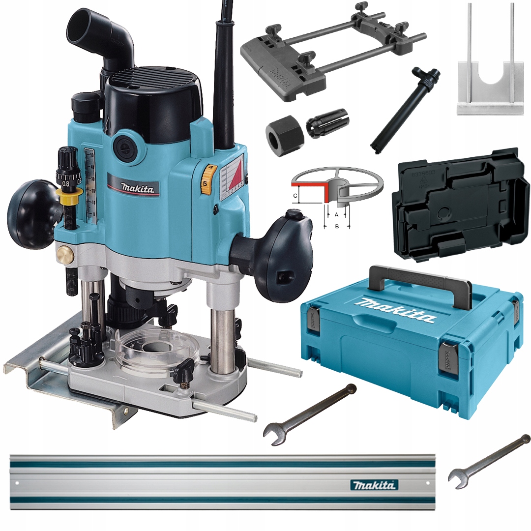 Makita Frezarka Górnowrzecionowa Rp RP1111CJ Adapter Szyna 1m