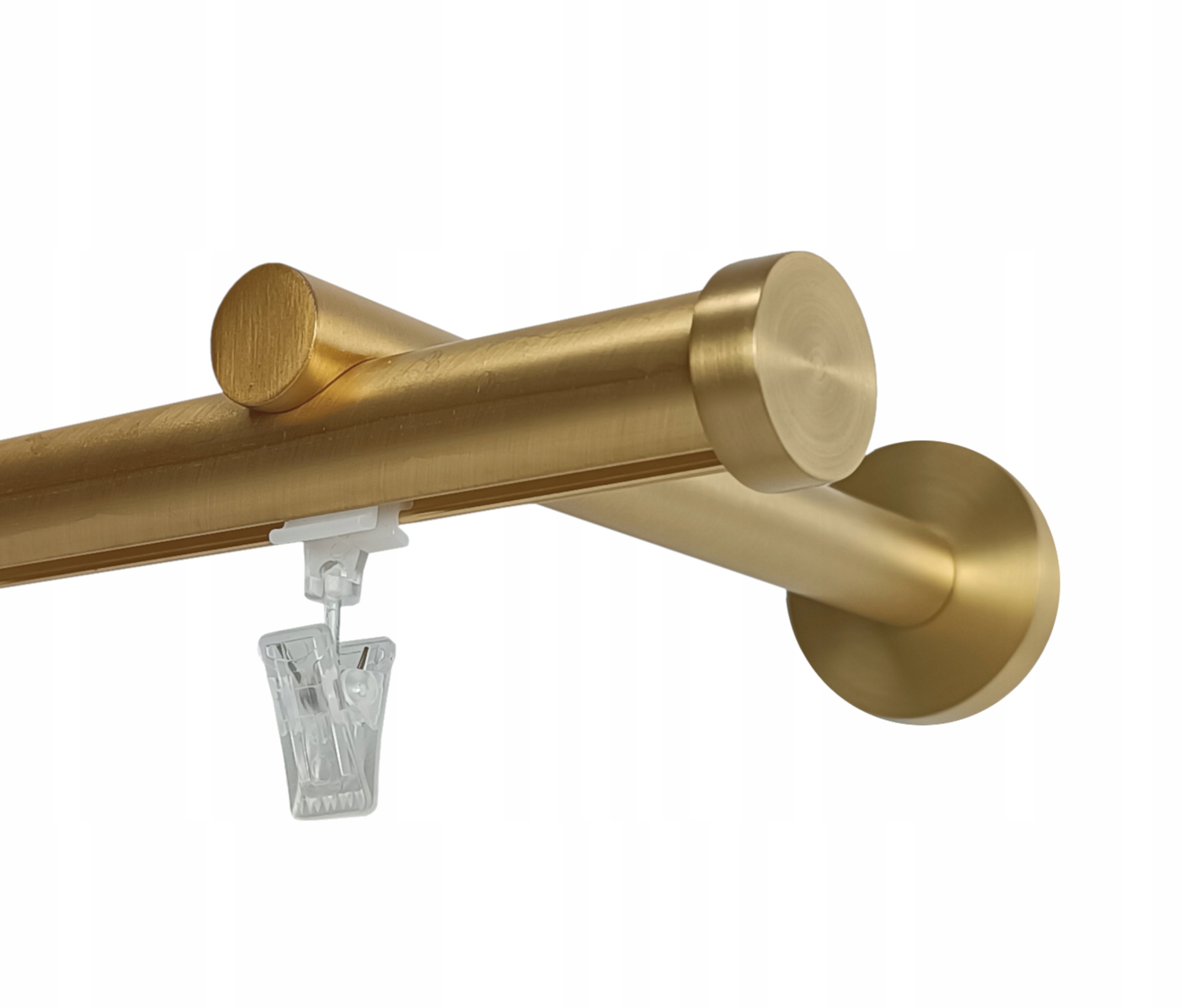 Jednoduchý koľajnicový záves z hliníka, mosadz 20 mm, 300 cm, krytka žabky