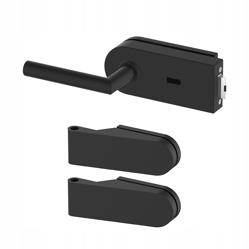 ZESTAW OKUĆ drzwi szklane STAL NIERDZEWNA CZARNE