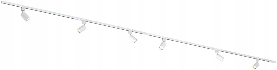 Bodové lištové osvetlenie 6 hláv 4m Biele Svietidlo do Kuchyne Kancelárie Obývačky