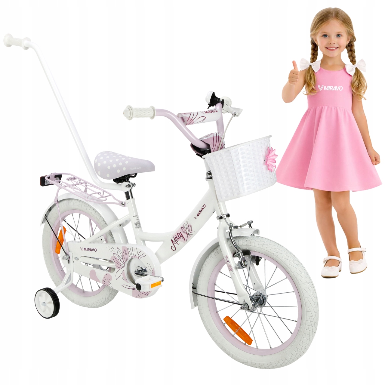 Rowerek Dziecięcy 16 Cali Rower Dla Dziewczynki Koszyk I Prowadnik