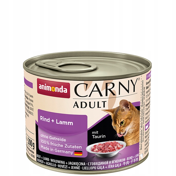 Mokré krmivo pro kočky Animonda Carny Adult s hovězím a jehněčím masem 24x200 g