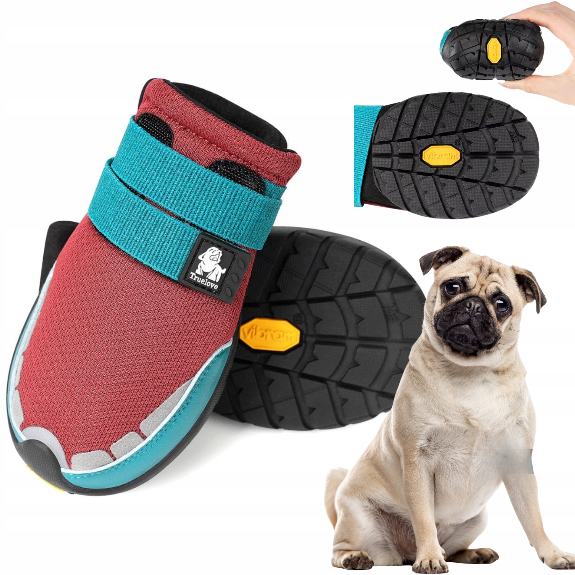 Levně Boty Pro Psa Truelove On Track Podrážka Vibram Xs (2 ks) 5,0 cm Červené