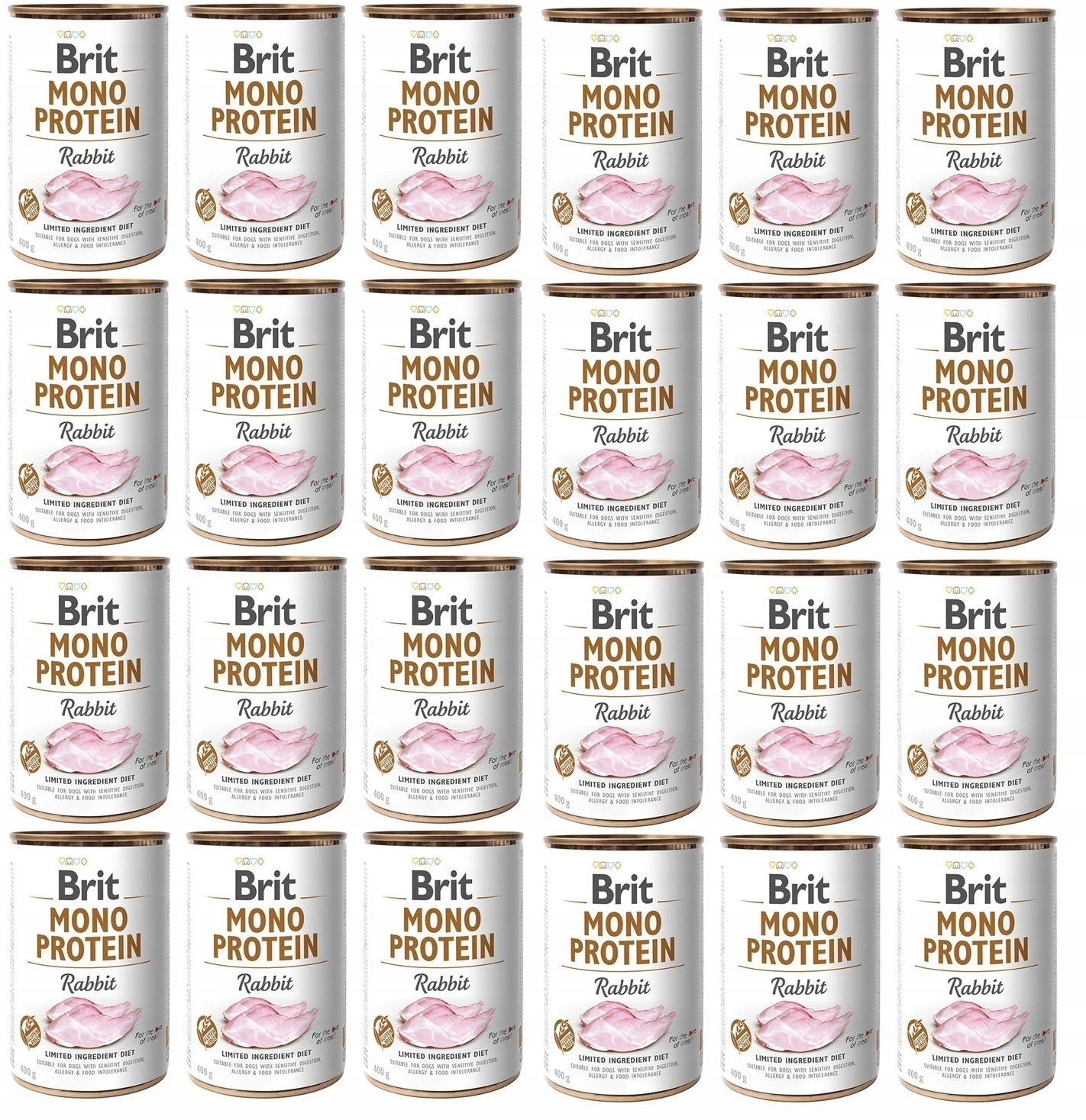 Brit Mono protein rabbit królik pies puszka Zestaw 24 x 400g