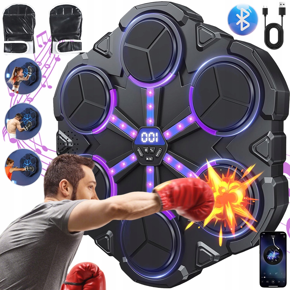Music Boxing Machine Boxovací Stěna Hudební Štít Bluetooth Rukavice
