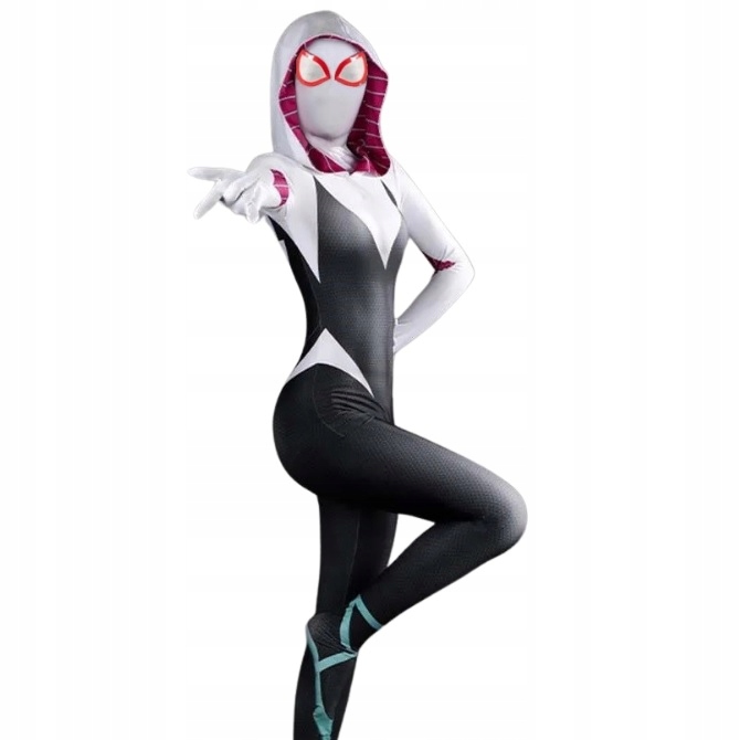 STRÓJ PRZEBRANIE KOBIETA PAJĄK GWEN SPIDER COSPLAY NA BAL 158 164 S M (z me Marka Hopki