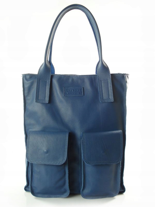 

Włoski duży worek Vera Pelle Shopper A4 Kieszenie