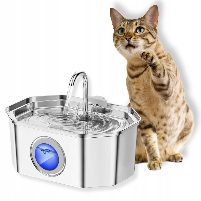 Apauk automatyczna fontanna wodna dla zwierząt 3,2 L stal nierdzewna Usb