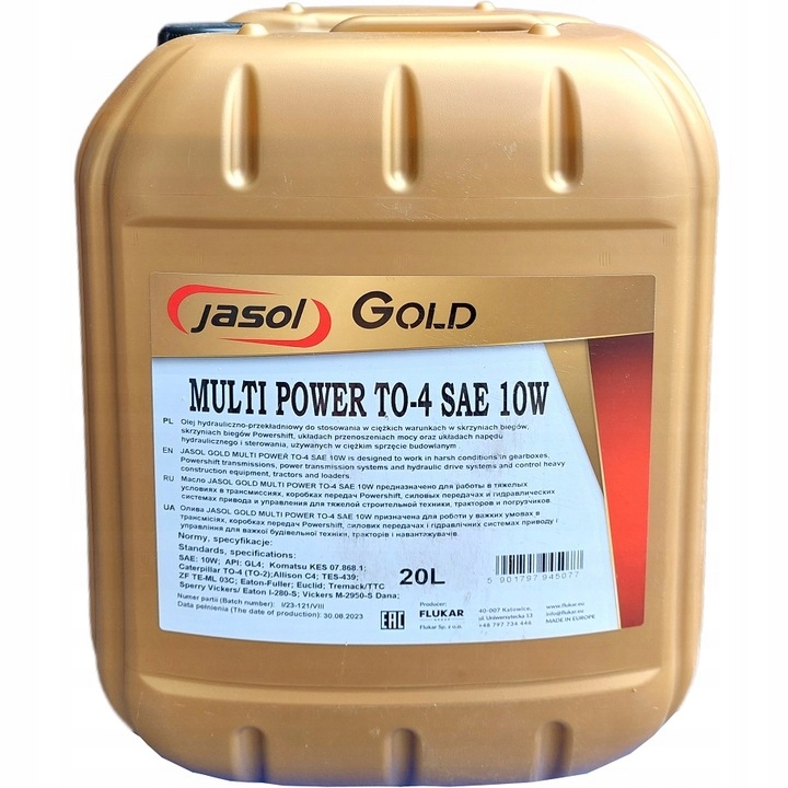 Viacúčelový olej Jasol Agricat Sae 20L 10W
