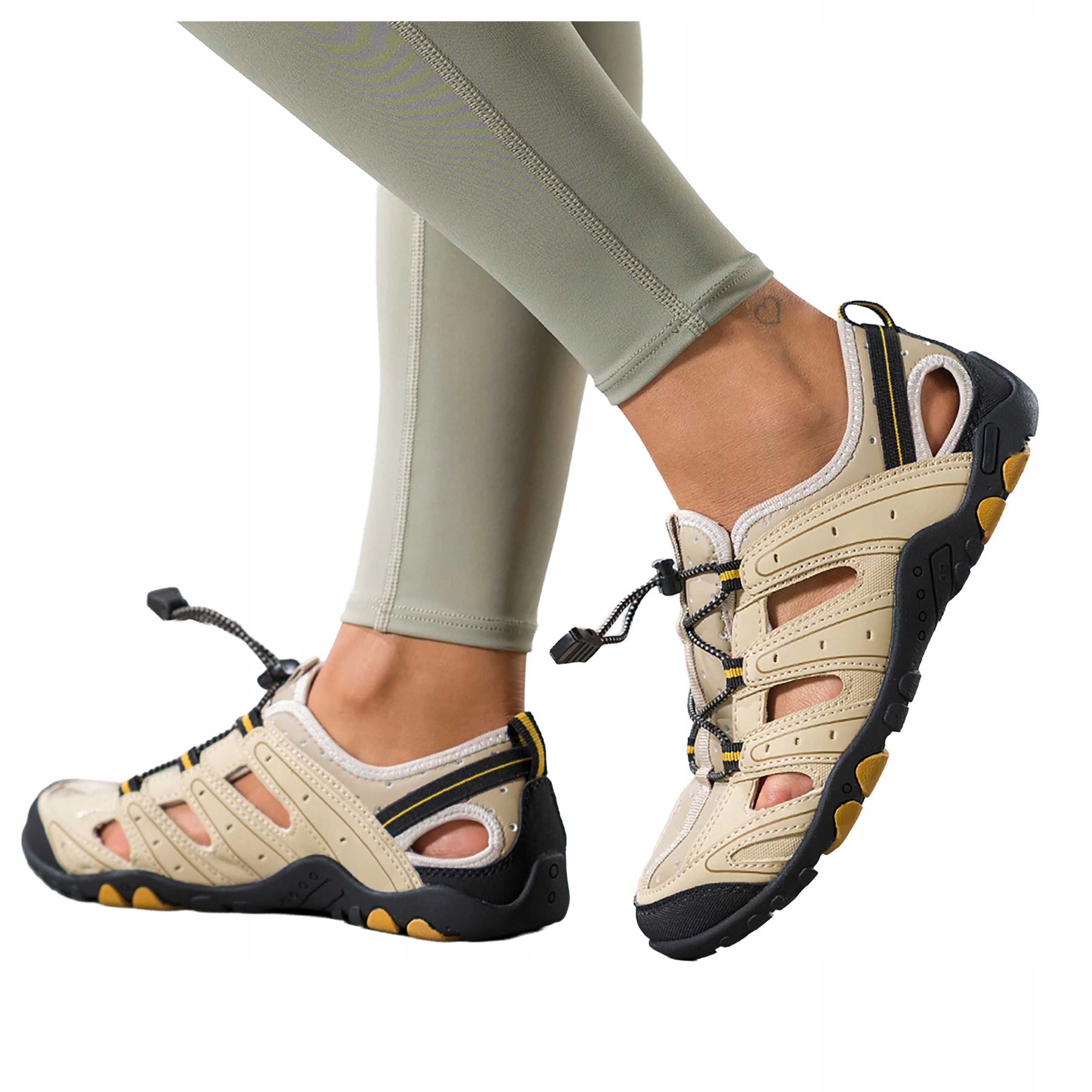 Béžové dámské Trekingové Sandály S nastavitelnou šňůrkou Pohodlné Módní velikost 39