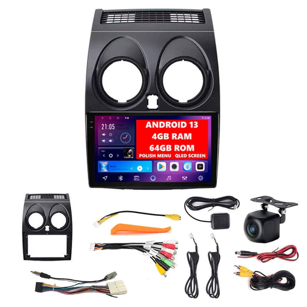 Rádio Android 13 Nissan Qashqai J10 2006-2013 Android Auto Carplay 4GB/64GB
