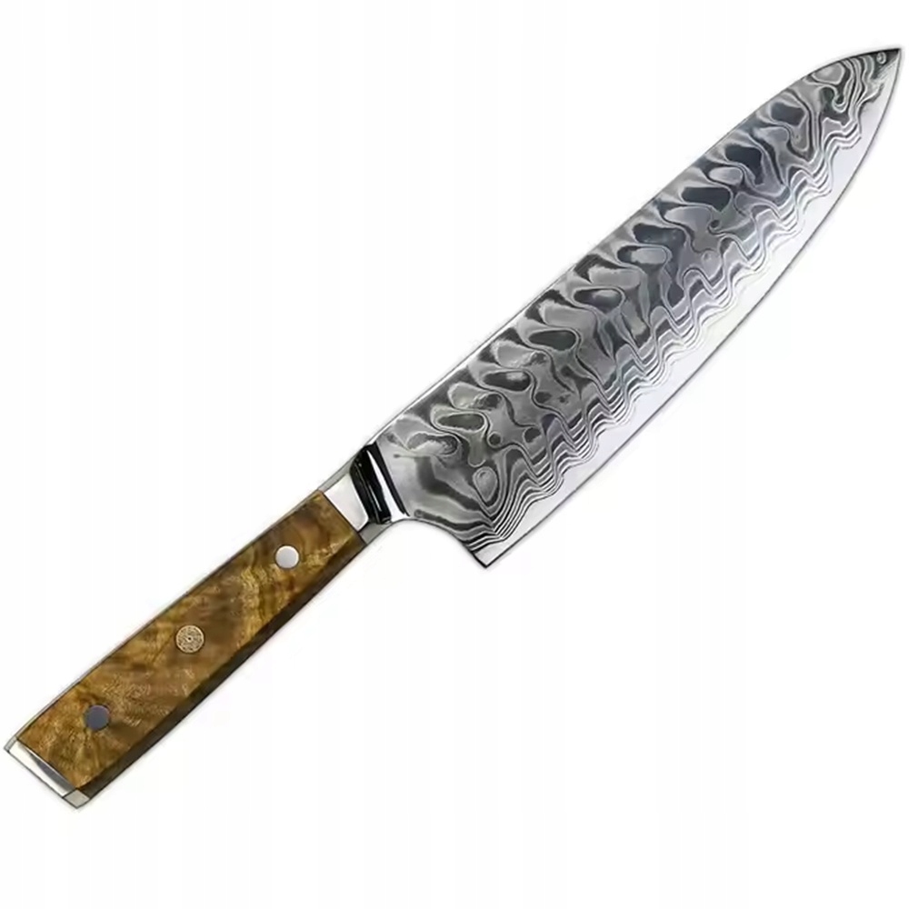 Damaškový kuchynský nôž Yu 37489 Chef/Hnedá KP-37489