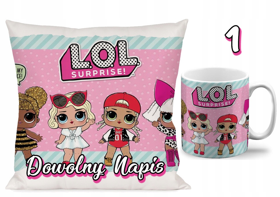 ZESTAW PODUSZKA + KUBEK LOL SURPRISE + IMIĘ N6 Marka Art Crop