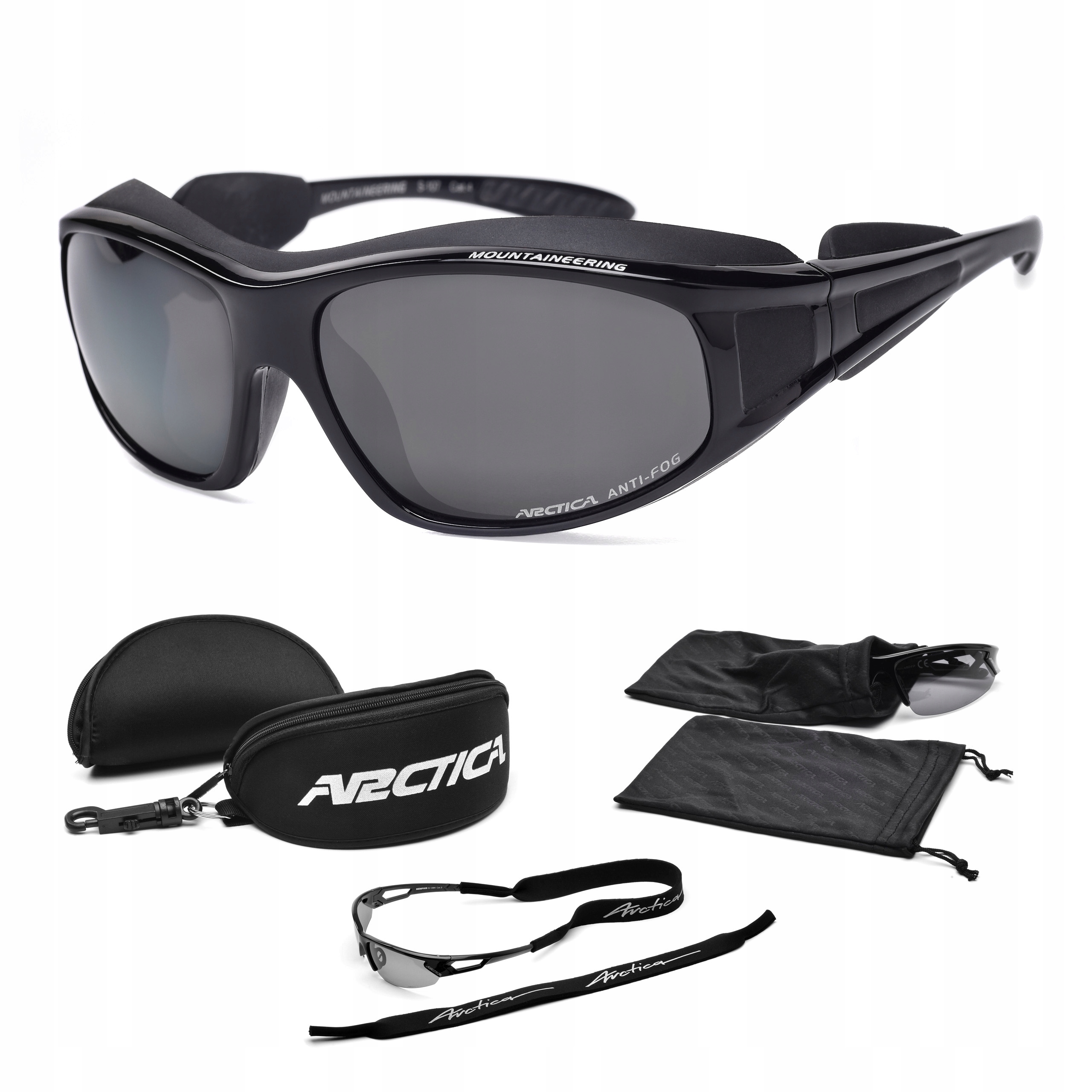 Okulary Górskie Arctica S-107 Kat. 4 UV400 S4 Trekking Śnieg Boczne Osłony