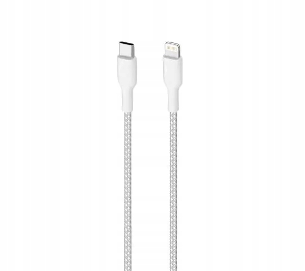 Kabel Przewód Puro Fabric Ultra Strong Usb-c do Lightning MFi 2 metry Biały