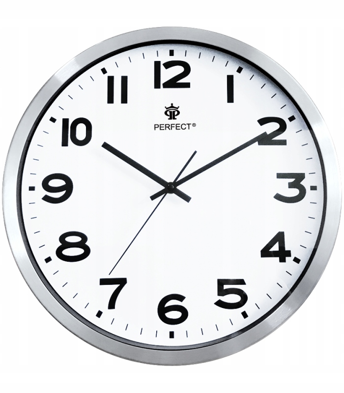 Zegar analogowy ścienny Perfect 3108 aluminium