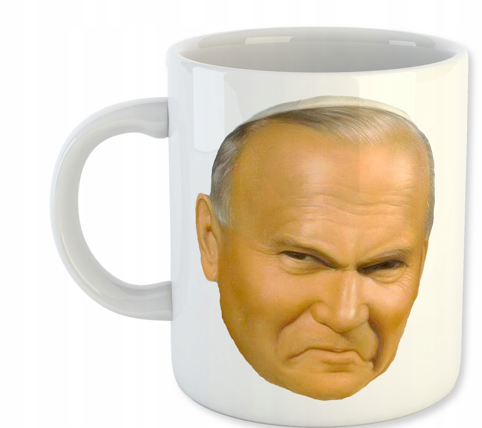 

Kubek Biały Premium Papież Smutny