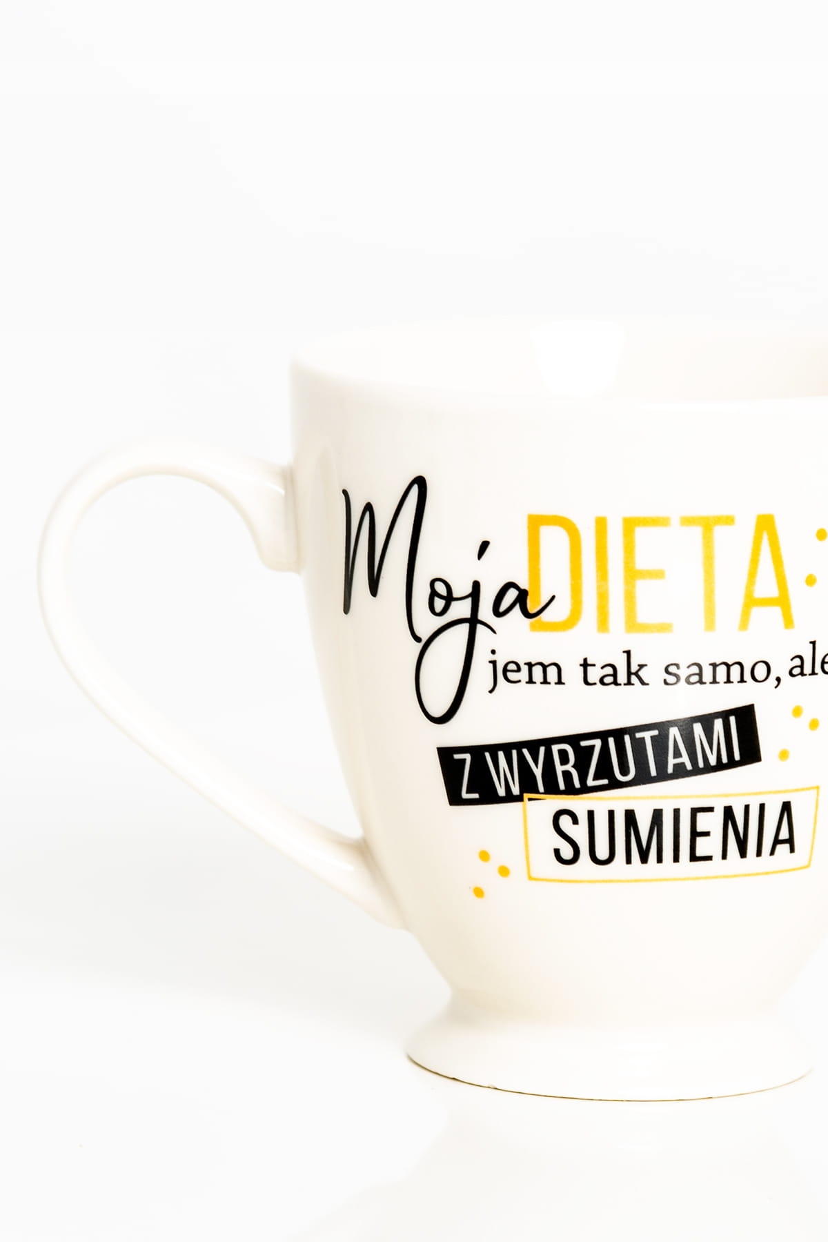 SMIESZNY KUBEK FILIZANKA Z TEKSTEM ceramika 300 ml