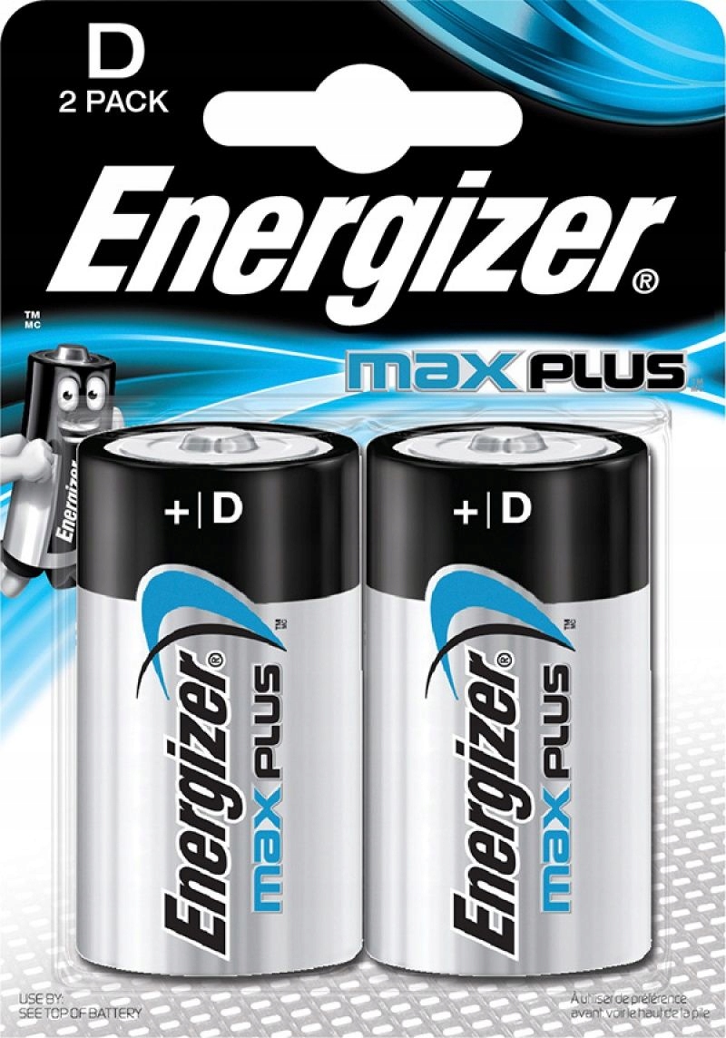 Baterie alkaliczne D LR20 Max Plus Energizer 2szt trwałe do domu