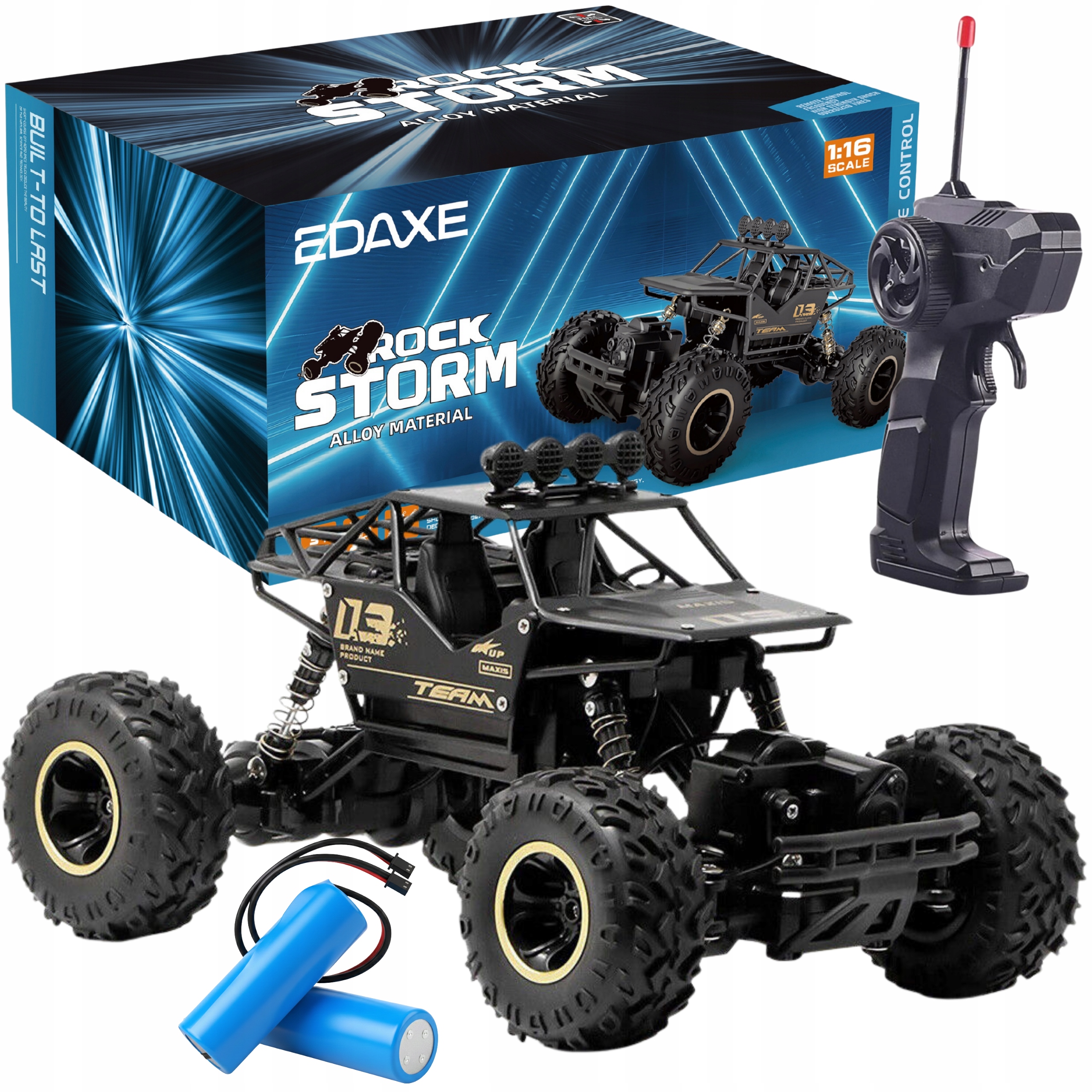 SAMOCHÓD ZDALNIE STEROWANY DUŻE AUTO RC METAL TERENOWY 4X4 + 2 AKUMULATORY