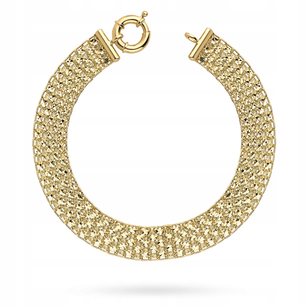 Zlatý náramek 585 z kolekce „piatto“ s kroužkem na dárek k Vánocům