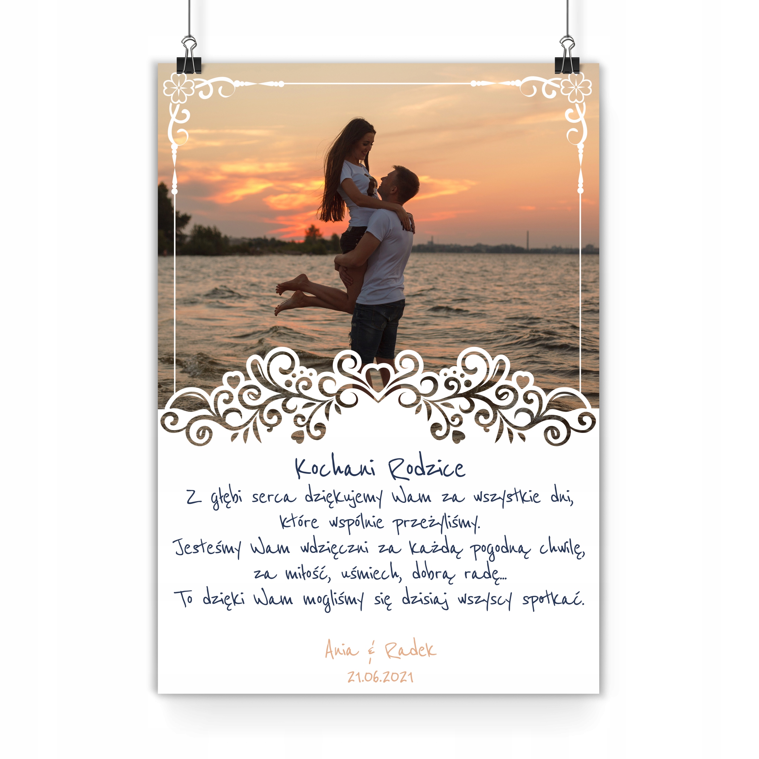 

Obraz - plakat, 40x50 - Podziękowanie dla rodziców