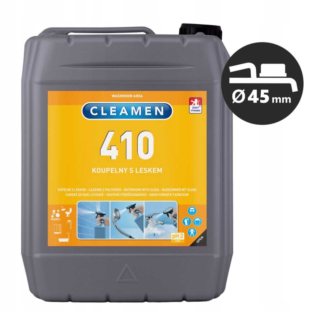 Levně Tekutý přípravek na mytí koupelen Cleamen 410 S Leskem 5 l