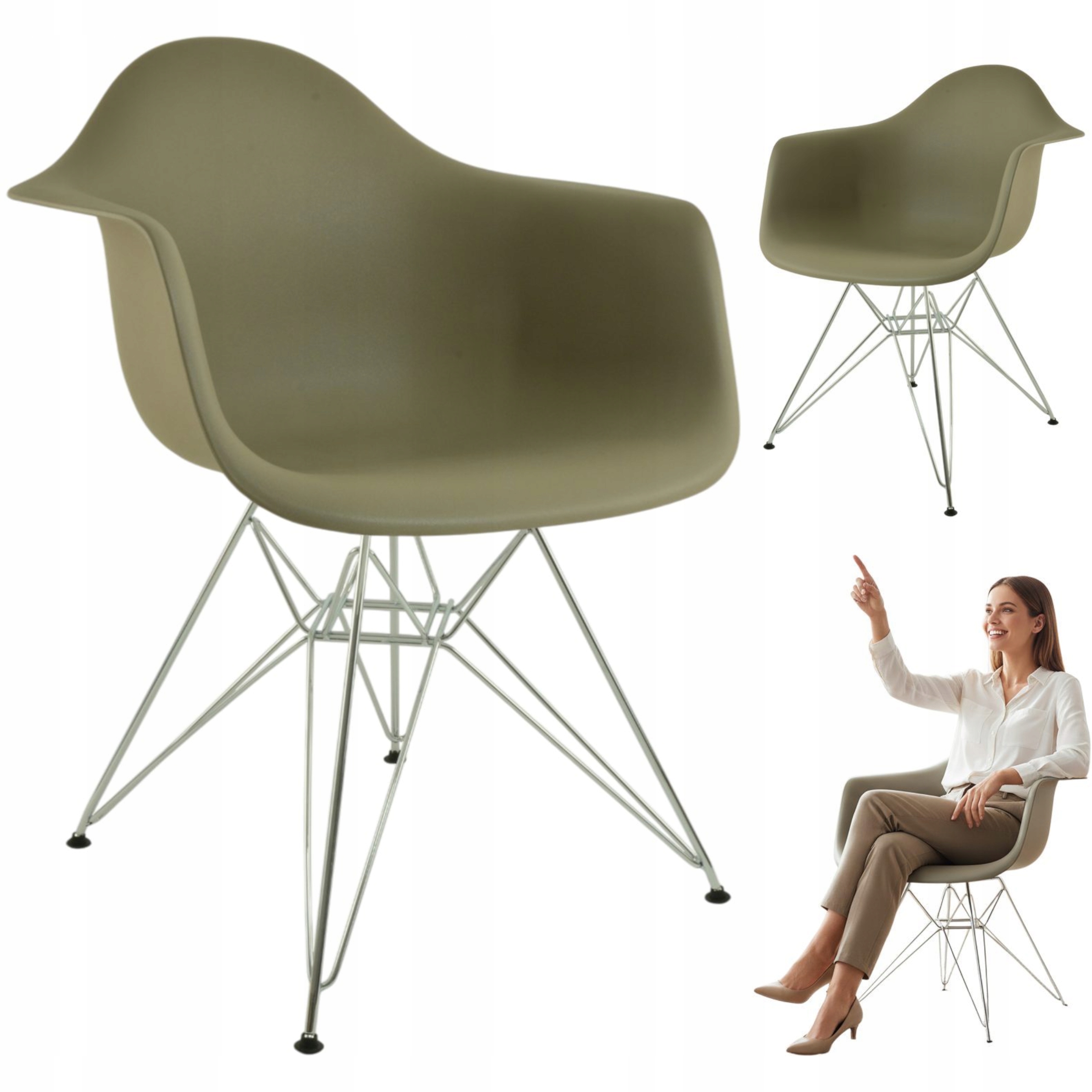 Křeslo Dar mléčně šedý chrom glamour loft moderní obývací pokoj kuchyně křeslo