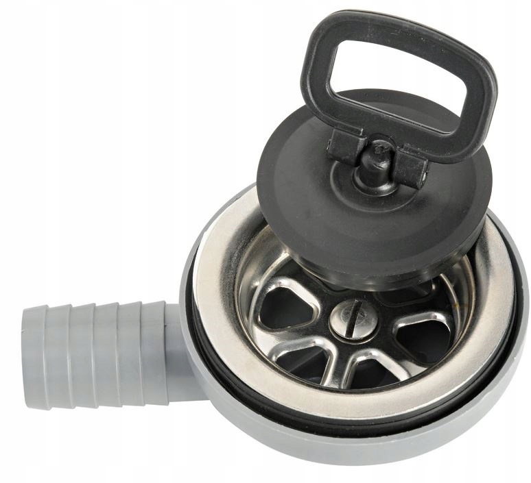 ODPŁYW ZLEWU KĄTOWY Z KORKIEM NA WĄŻ FI 25