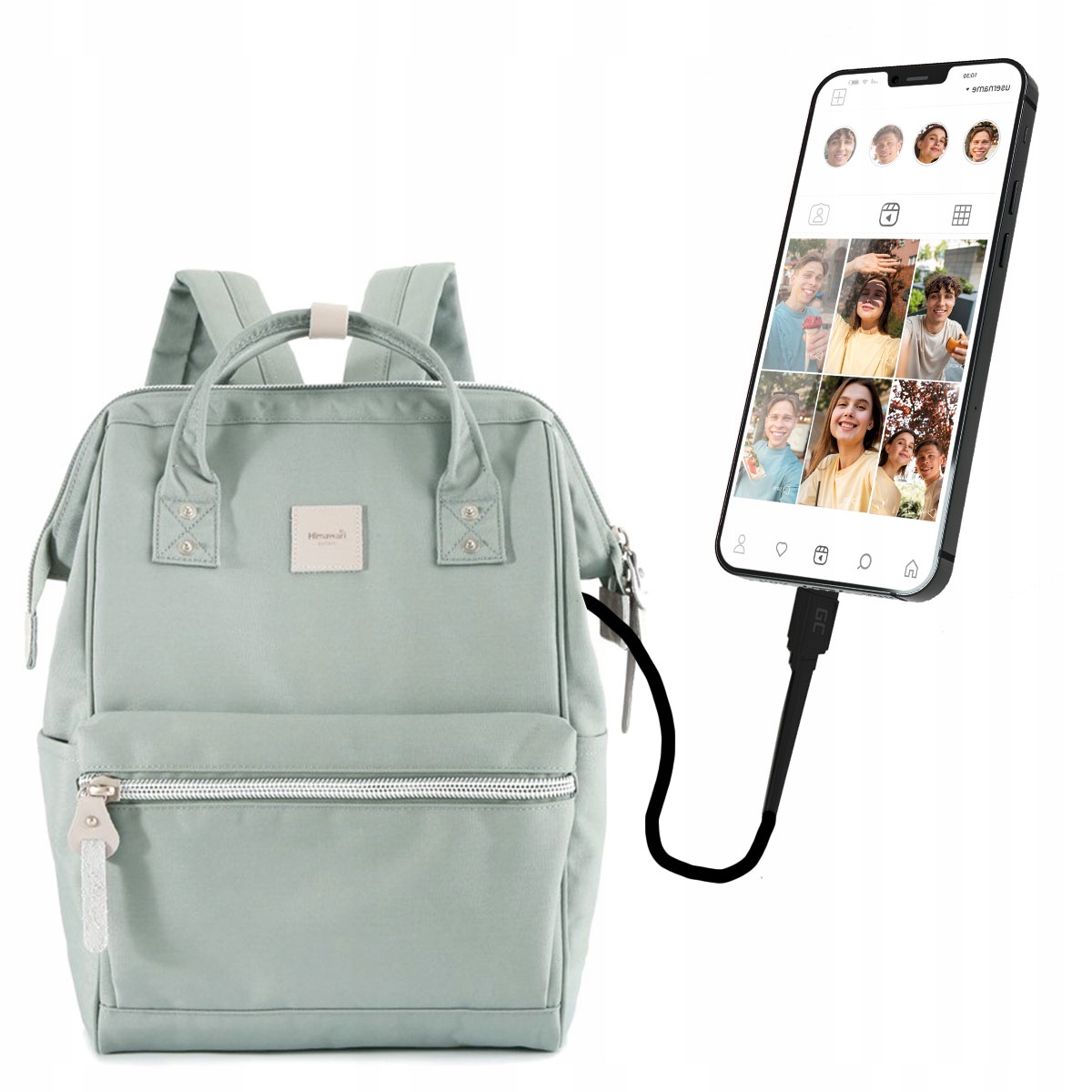 Batoh Himawari módní dámský voděodolný na univerzitu s Usb portem pro práci