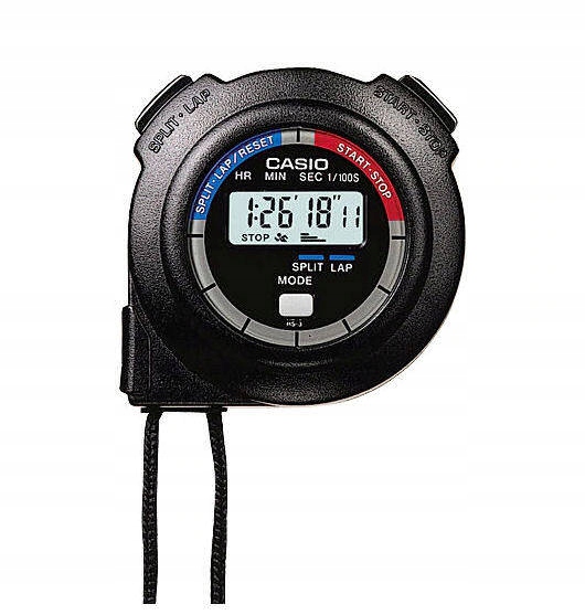 KLASYCZNY PROSTY STOPER CASIO HS-3V-1RET 1/100 10h