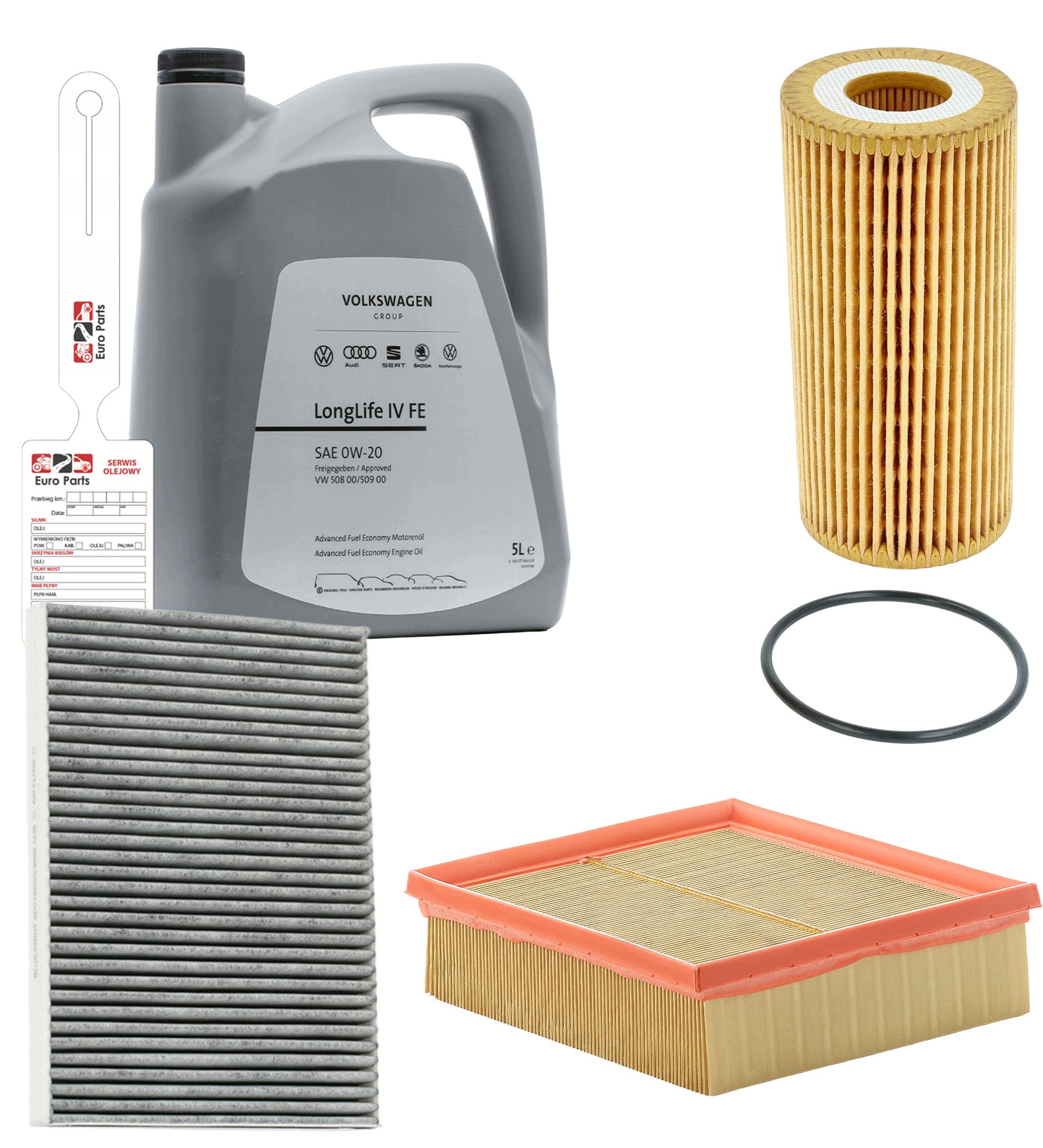 Sada 3 olejových filtrů Vw 0W20 5L Audi A4 B9 8W 45 Tfsi