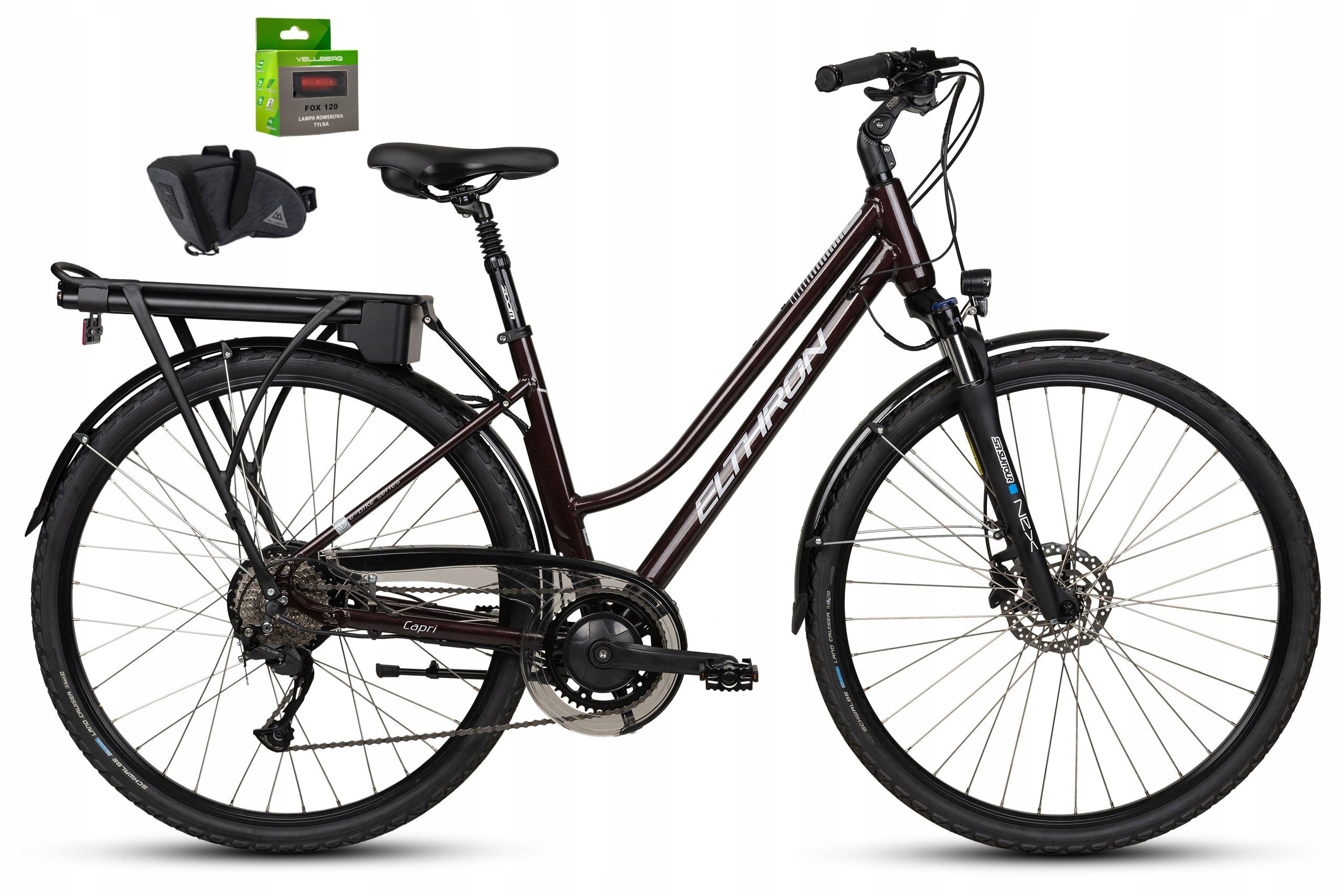 Rower elektryczny 28 Elthron Capri 2 D Alivio Ht bordo ciemny 20 (L) +grat
