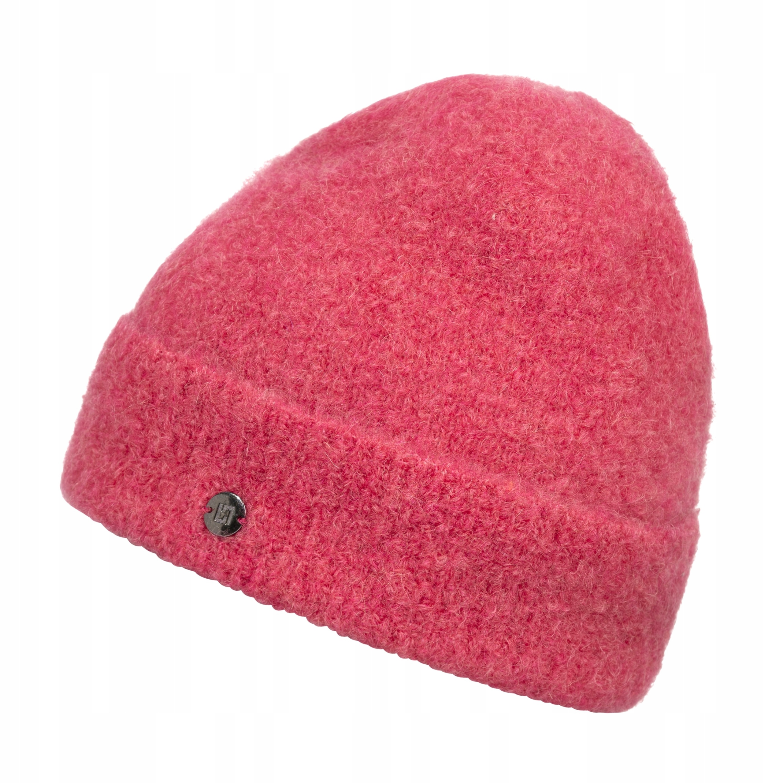 čepice dámská z Alpaky s ohrnutým lemem, vlněná Loman Varell Růžová malinová Merino