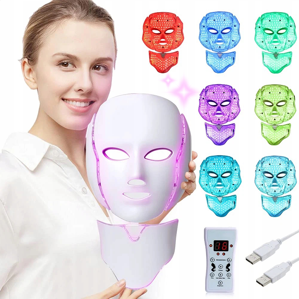 Led Maska 7 Barev, Snadné Ovládání Pomocí Plug And Play Pro Domácí Péči